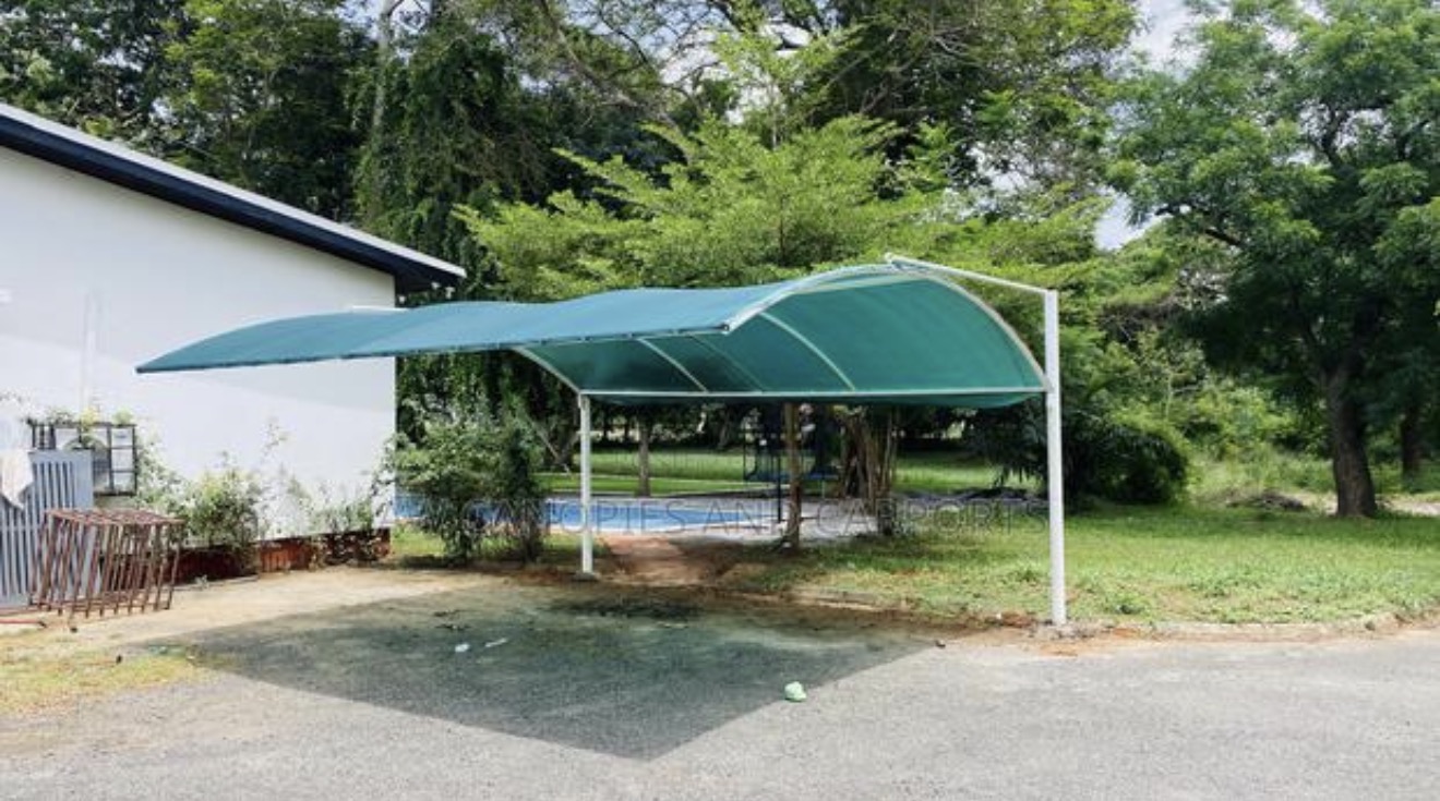 Large carport with imported sheet roofing